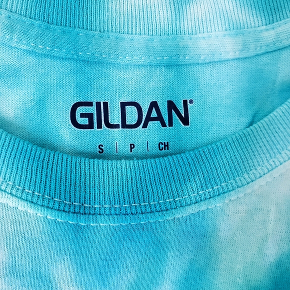 Homemade Gildan Blue Star Wars Baby Yoda Tie-Dye Tshirt Tee Size Small NWOT - Picture 4 of 6